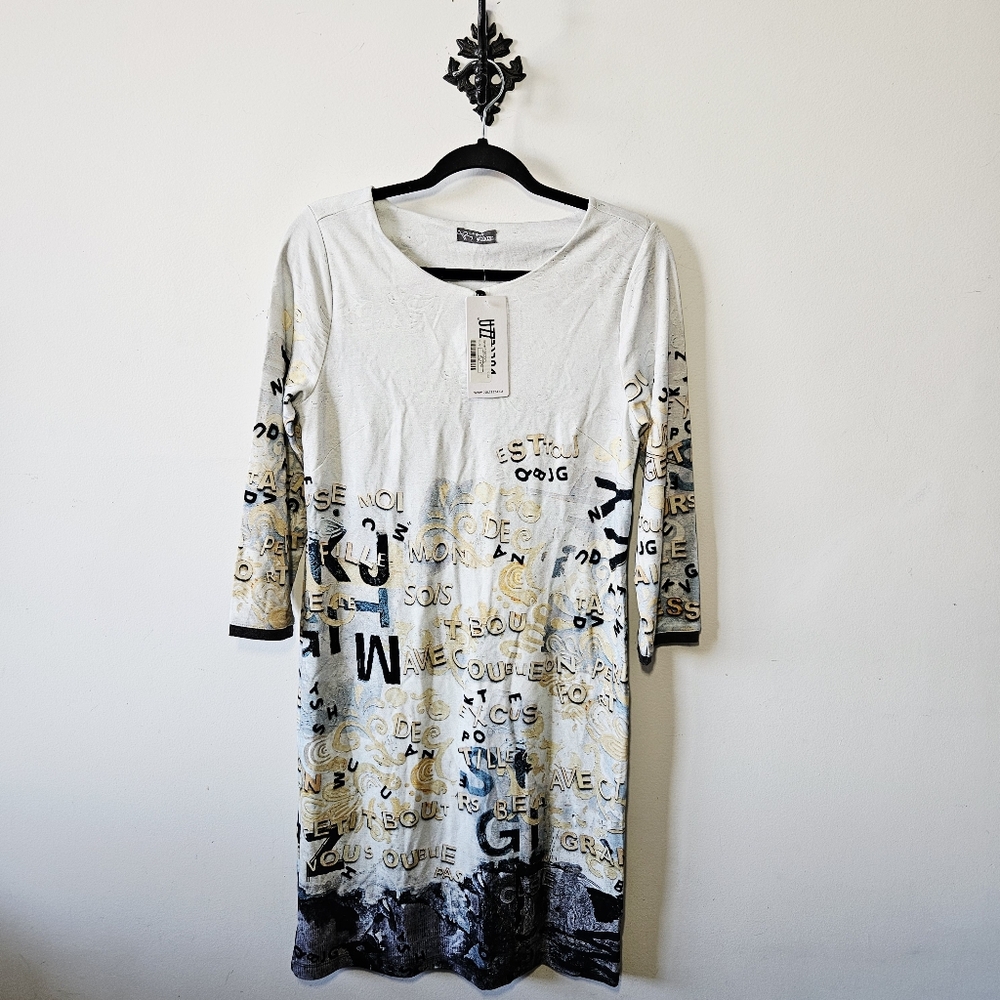 NEW Dolcezza Simply Art Dress Size S Abstract Wearable Art $155